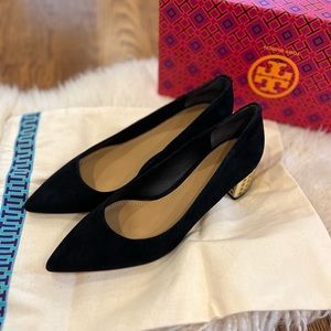 Tory Burch Olympic 45mm Suede Pump - Perfect Black - Size 7 - Brand New